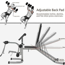 Load image into Gallery viewer, Merax Utility Weight Bench with Leg Extension for Full Body Workout, 550LBS Weightlifting and Strength Training Workout Bench with Adjustable Flat Incline Decline 6+3 Positions for Home Gym