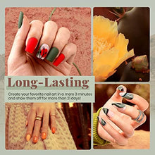 Load image into Gallery viewer, Beetles 5Pcs Nail Art Liner Brushes with 36 Pcs Gel Green Red Purple Brown Nail Art Kit with Glossy & Matte Base Top Coat
