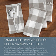 Load image into Gallery viewer, Elrene Home Fashions Farmhouse Living Buffalo Check Napkin Set of 4, 20" x 20", Gray/White 4