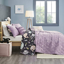 Load image into Gallery viewer, Urban Habitat Kids Magical Narwhals Reversible 100% Cotton Quilt, Novel Animal Print Modern All Season Down Alternative Bed Set for Kids, Decorative Pillows, Twin(68"x88"), Purple Multi 4 Piece