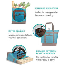 Load image into Gallery viewer, Rachael Ray Jumbo Chillout Thermal Tote, Insulated Bag Keeps Cool or Hot for Hours, XL Insulated Bag for Groceries, Potlucks, Sundries & More!, Foldable & Reusable Thermo Food Bag, Marine Blue