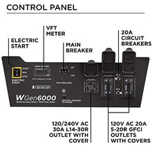 Load image into Gallery viewer, Westinghouse WGen6000 Portable Generator 6000 Rated & 7500 Peak Watts, Gas Powered, Electric Start, Transfer Switch Ready, CARB Compliant
