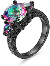 Load image into Gallery viewer, Bamos 14KT Black Gold Mysterious Gothic Rings, Black Ring for Women Size 5 to 10