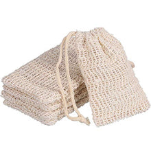 Load image into Gallery viewer, 5 Pieces Soap Saver Bag Natural Sisal Exfoliating Soap Pouch for Foaming and Drying The Soap Bars Shower Soap Bag (13.5 x 9 cm, Beige)