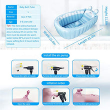Load image into Gallery viewer, relaxing baby Inflatable Baby Bathtub, Newborn Baby Bathtub seat for Infant, Non-Slip Baby Pool for Sitting up, Portable Toddler tub Shower, Foldable Travel tub with Pool Toy &air Pump Accessories.