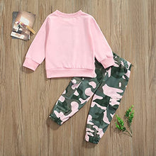 Load image into Gallery viewer, Fernvia Toddler Girls Clothes 2T 3T 4T 5T Fall Outfits Baby Pullover Sweatshirt & Camouflage Pants Set Kids Winter Sweatsuit