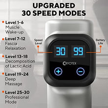 Load image into Gallery viewer, Cryotex Massage Gun – Back & Neck Deep Tissue Handheld Percussion Massager – Six Different Heads for Different Muscle Groups - 30 Speed Levels