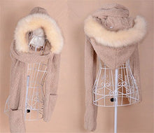 Load image into Gallery viewer, Lucky Beth Winter Warm Women Hoodie Hat/Scarf/Gloves Set Soft Plush Thick Warm Hat