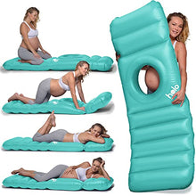 Load image into Gallery viewer, HOLO The Original Inflatable Pregnancy Pillow, Pregnancy Bed + Maternity Raft Float with a Hole to Lie on Your Stomach During Pregnancy, Safe for Land + Water, Mint