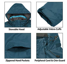 Load image into Gallery viewer, Little Donkey Andy Women’s Waterproof Rain Jacket Lightweight Outdoor Windbreaker Rain Coat Shell for Hiking, Travel Blue XXL