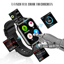 Load image into Gallery viewer, MuGo Smart Watch, IP67 Swimming Waterproof, Activity Tracker with 1.4" Touch Screen, Fitness Tracker with Heart Rate Monitor, Watch Heart Rate Monitor Smart Watches for Men Women, Black