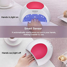 Load image into Gallery viewer, Gel UV Nail Lamp, SUNUV 48W UV LED Nail Dryer Light for Gel Nails Polish Manicure Professional Salon Curing Lamp with 4 Timer Setting Sensor(one Pink pad)