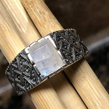 Load image into Gallery viewer, Natural Rainbow Moonstone 925 Solid Sterling Silver Men's Ring Size 8, 9, 10, 11, 12, 13