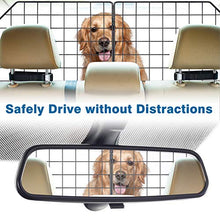 Load image into Gallery viewer, Vetoos Car SUV Dog Barrier, Vehicles Pet Divider Gate for Trunk Cargo Area - Extendable for Universal Fit, Foldable for Easy Storage, Straps & Bungee Cords for Double Stability, Rust-Proof Metal Mesh