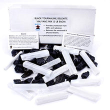 Load image into Gallery viewer, Dancing Bear Black Tourmaline & Selenite Combo Pack (1 LB Each) Bulk Rough Raw Natural Stones for Good Vibes, EMF & Radiation Protection, Healing Crystals, Info Cards, Cleansing Energy, Made in USA