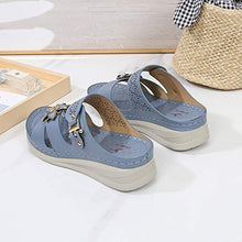 Load image into Gallery viewer, Reokoou Flat Sandals for Women Summer Casual Hollow Out Comfortable Wedge Platform Shoes Slip On Beach Slippers