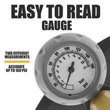 Load image into Gallery viewer, BV Bicycle Ergonomic Bike Floor Pump with Gauge & Smart Valve Head, 160 psi, Automatically Reversible Presta and Schrader