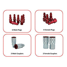Load image into Gallery viewer, ColorFit by Milton Coupler & Plug Kit - (M-Style, Red) - 1/4" NPT, (14-Piece) - S-314MKIT