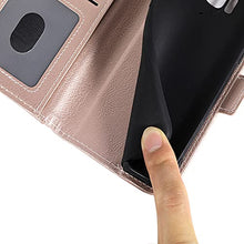 Load image into Gallery viewer, Asuwish Compatible with Samsung Galaxy J1 2016/Amp 2/Express 3/Luna Wallet Case Wrist Strap Lanyard Leather Flip Cover Card Holder Stand Cell Accessories Phone Cases for Glaxay Amp2 SM-J120A Rose gold