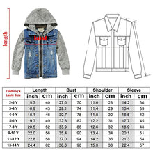 Load image into Gallery viewer, Mallimoda Kids Boys Girls Hooded Denim Jacket Zipper Coat Outerwear (9-10 Years, Style 7 Denim)