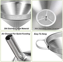 Load image into Gallery viewer, 3D Stainless Steel Funnel,Resin Filter Funnel for SLA/DLP/LCD Resin 3D Printing Liquid with Stainless Steel Strainer for Transferring Liquids