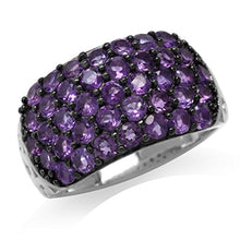 Load image into Gallery viewer, Silvershake 2.34ct. Natural African Amethyst 925 Sterling Silver Vintage Style Cluster Ring Size 7