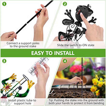 Load image into Gallery viewer, Litake Frog Rain Gauge Outdoor Decorative Metal Solar Rain Gauges Stake for Garden Yard, 6 Inch Capacity Plastic Tube and LED Light