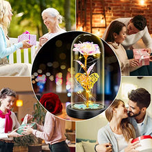 Load image into Gallery viewer, HOMILY Galaxy Rose Flower Gift for Her, Forever Rose Light Up in Glass Dome, Gifts for Valentine’s Day, Birthday and Wedding Anniversary