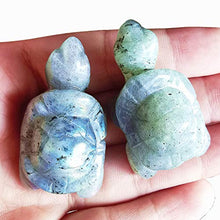 Load image into Gallery viewer, Gemgogo 2 Pcs White Moonstone Crystals and Healing Stones Tortoise, 1.5 Inches Reiki Pocket Gemstone Figurines Room Decor Gemstone