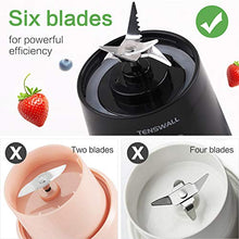 Load image into Gallery viewer, Portable Blender, Personal Size Blender Shakes and Smoothies Mini Jucier Cup USB Rechargeable Battery Strong Power Ice Blender Mixer Home Office Sports Travel Outdoors