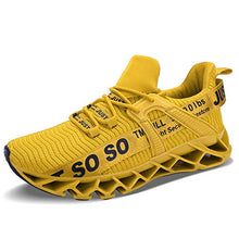 Load image into Gallery viewer, COKAFIL Mens Athletic Walking Blade Running Tennis Shoes Fashion Sneakers, Yellow, 7.5