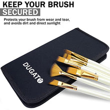 Load image into Gallery viewer, DUGATO Paint Brush Holder & Organizer, Premium Black Canvas Bag, Case Brush For 15 Pcs Oil, Acrylic, Watercolor Paintbrushes, Artist Brush Carrying Case/w Pop-Up Flaps (Brush Not Included)