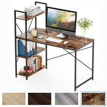 Load image into Gallery viewer, Bestier Computer Desk with Shelves,Writing Desk with Storage Bookshelf Reversible Study Table Office Corner Desk with Shelves Home Office Desk with Bookshelf Easy Assemble (47 Inch, Rustic Brown)