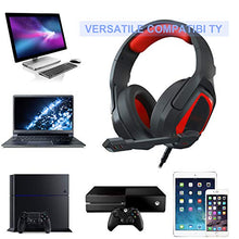 Load image into Gallery viewer, Gaming Headset Over Ear Stereo Headphone with Mic, Soft Memory Earmuffs, Noise Canceling, 3.5mm Audio-Jack for PS4 Xbox One Controller/Mac/PC/Computer/Phones/Tablets (Black Red)