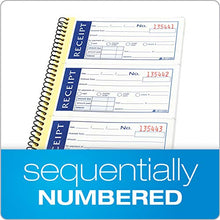 Load image into Gallery viewer, Adams Write n' Stick Receipt Book, 2-Part, Carbonless, White/Canary, 5-1/4" x 11", Spiral Bound, 200 Sets per Book, 4 Receipts per Page (SC1152WS)