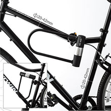 Load image into Gallery viewer, Via Velo Bike U Lock with Strong Cable Heavy Duty Bicycle U Lock Shackle 15mm with 3 Keys and Weatherproof Shock Lock Set, Bike Tire Lock for Road Bike Mountain Bike Electric Bike Folding Bike