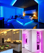 Load image into Gallery viewer, MINGER Led Strip Lights Kit, 32.8Ft RGB Light Strip with Remote, Controller Box and Support Clips for Room, Bedroom, Home, Kitchen Cabinet, Party Decoration 12V/3A Adapter, Non-Waterproof, 2x16.4Ft