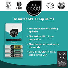 Load image into Gallery viewer, All Good Bundle: SPF 15 Lip Balm 3-Pack + Coconut Lotion
