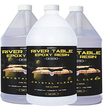 Load image into Gallery viewer, Epoxy Resin for River Table - UV Resistant Crystal Clear Epoxy Resin Kit - 2:1 Ratio for River Table Deep Pour/Casting Resin, Live Edge Epoxy Table (3 Gallon Kit)