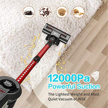 Load image into Gallery viewer, Cordless Vacuum Cleaner Handy and Extendable, Lightweight Quiet Powerful Suction 160W, Rechargeable Stick Handheld Vac, 2 Speed Modes for Pet Hair Hardwood Floors Carpet - INSE N6