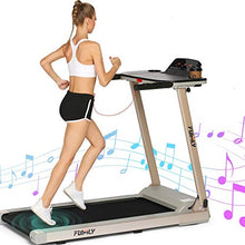 Load image into Gallery viewer, FUNMILY Treadmill, 2.25HP Treadmills for Home with Table & Bluetooth Speaker & Large LCD Monitor, Zero Installation Electric Walking Jogging Machine for Home/Office Use (Gray)