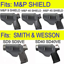 Load image into Gallery viewer, IWB Leather Holster for Inside Waistband Concealed Carry Fits:S&W M&P Shield-Glock19 26 29 30 32 43-Beretta Px4-RUGER EC9s-SIG-HK-Taurus-XDS or Similar Sized Handguns
