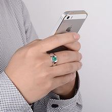Load image into Gallery viewer, Lanmi Men's 14K/18K Yellow White Gold Natural Emerald Ring Sapphire Tanzanite Engagement Wedding Band with Diamonds for Man Father's Day