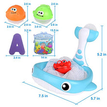 Load image into Gallery viewer, Bath Toy Sets, 36 Foam Bath Letters and Numbers, Floating Squirts Animal Toys Set with Fishing Net and Organizer Bag, Fish Catching Game for Babies Infants Toddlers Bathtub Time