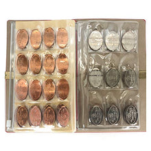 Load image into Gallery viewer, The Penny Journal by Pennybandz Holds 146 Coins The Ultimate Souvenir Penny Collecting Book for Your Coin Collection Holds 128 Pressed Pennies and 18 Pressed Quarters or Nickels (Groovy Tie Dye)