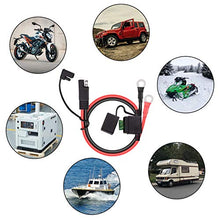 Load image into Gallery viewer, SAE Battery Connector - iGreely 10 Gauge Wire SAE to O Ring Terminal, 2-Pin Quick Disconnect SAE Battery Cable Extension Wire for Solar Panel Automotive Marine Motorcycle Cars RV 10 AWG 2ft/60cm