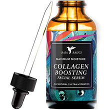 Load image into Gallery viewer, Collagen Boosting Facial Serum by Baja Basics 100% Natural, Skin Brightening, Anti Aging, Vitamin C, Deep Hydration for Dry Skin, Collagen Building, Organic Face Moisturizer 1oz