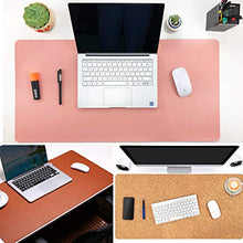 Load image into Gallery viewer, Aothia Office Desk Pad, Natural Cork & PU Leather Dual Side Large Mouse Pad, Laptop Desk Table Protector Writing Mat Easy Clean Waterproof for Office Work/Home/Decor (Gray,31.5" x 15.7")