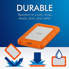 Load image into Gallery viewer, LaCie Rugged USB-C 5TB External Hard Drive Portable HDD – USB 3.0, Drop Shock Dust Rain Resistant Shuttle Drive, for Mac and PC Computer Desktop Workstation Laptop, 1 Month Adobe CC (STFR5000800)