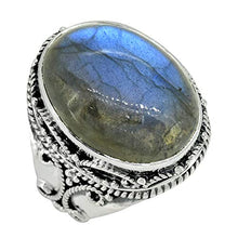 Load image into Gallery viewer, YoTreasure Labradorite Ring Solid 925 Sterling Silver Gemstone Jewelry
